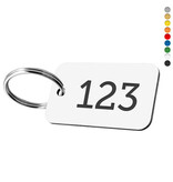 CombiCraft Sleutellabel rechthoek liggend met nummer - per stuk