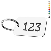 Sleutellabel rechthoek nummer