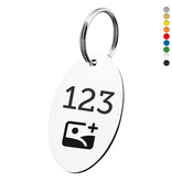 CombiCraft Kunststof sleutellabel ovaal met nummer en logo - per stuk