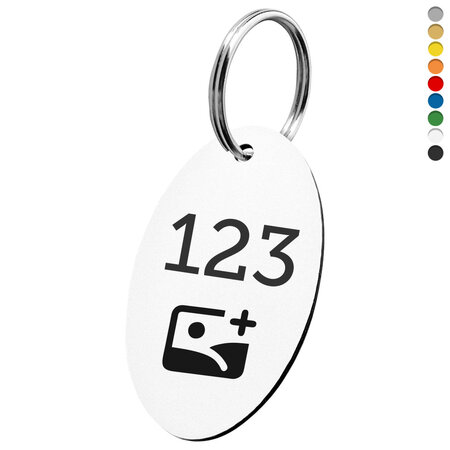 CombiCraft Kunststof sleutellabel ovaal met nummer en logo - per stuk