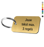 Sleutellabel rechthoek liggend met tekst - per stuk