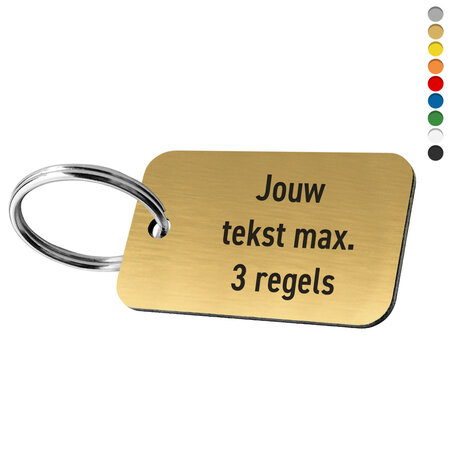 Sleutellabel rechthoek liggend met tekst - per stuk