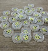 Transparante munten met jouw eigen bedrukking Ø25mm - per 100 stuks