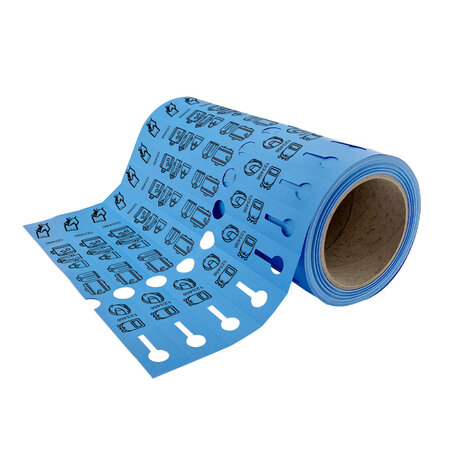 Kunststof bagagelabels 250x25mm op rol - per 500 labels
