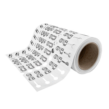 Kunststof bagagelabels 250x25mm op rol - per 500 labels