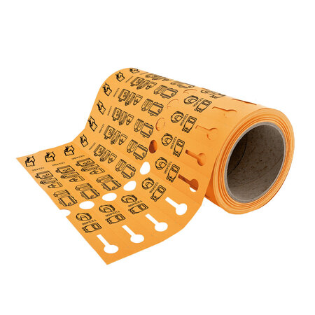 Kunststof bagagelabels 250x25mm op rol - per 500 labels