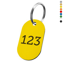 Sleutellabel ovaal nummer