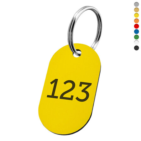 CombiCraft Sleutellabel smal ovaal met nummer - per stuk