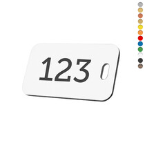 Kunststof nummerplaatje rechthoek met sleufgat