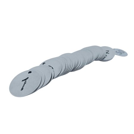 CombiCraft RVS nummerplaatjes Ø30 mm uitgespaard getal - per set