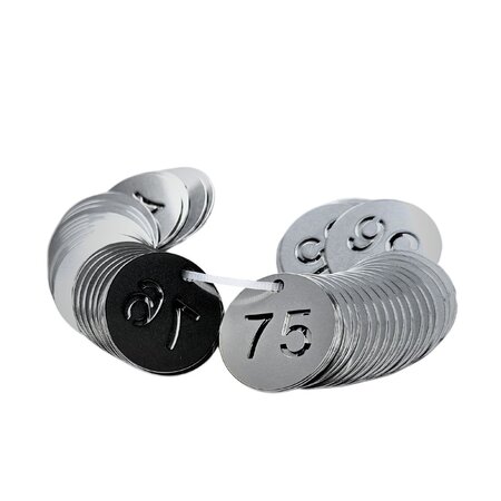 CombiCraft RVS nummerplaatjes Ø30 mm uitgespaard getal - per set