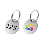 Sleutellabel aluminium met nummer en logo in onderdruk tweezijdig - per stuk