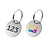 Aluminium sleutellabel met nummer en logo (tweezijdig)