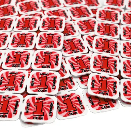 Breekmunten plastic met 40 munten per matje - per 1000 stuks