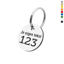 Kunststof sleutellabel met tekst en nummer