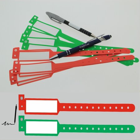 CombiCraft Beschrijfbare polsbandjes met kliksluiting van kunststof - per 100 stuks