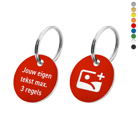 CombiCraft Kunststof sleutellabel met tekst en logo tweezijdig gegraveerd - per stuk