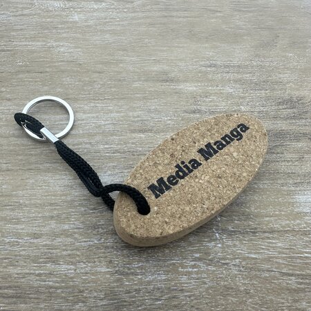 Drijvende sleutelhanger kurk met bedrukking 40x90mm - per 1 stuk
