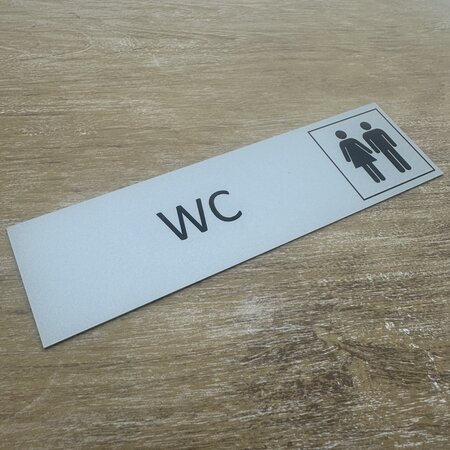 Aluminium deurbordje WC  165 x 45 mm - per 1 stuk
