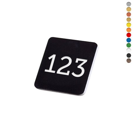 CombiCraft Kunststof nummerplaatje vierkant met eigen nummer - per stuk