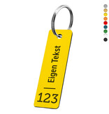 CombiCraft Kunststof sleutellabel smal rechthoek met tekst en nummer - per stuk