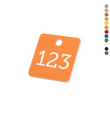 CombiCraft Kunststof nummerplaatje vierkant met eigen nummer en gat - per stuk