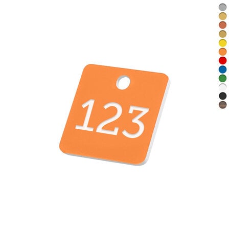 CombiCraft Kunststof nummerplaatje vierkant met eigen nummer en gat - per stuk