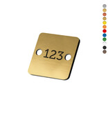 CombiCraft Kunststof nummerplaatje vierkant met eigen nummer en gaten - per stuk