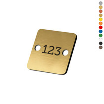 Kunststof nummerplaatje vierkant met 2 gaten