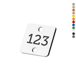 CombiCraft Kunststof nummerplaatje vierkant met eigen nummer en gaten - per stuk