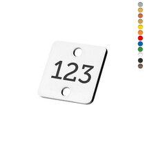 Kunststof nummerplaatje vierkant met gaten