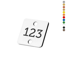 Kunststof nummerplaatjes vierkant met 2 gaten