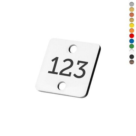 CombiCraft Kunststof nummerplaatje vierkant met eigen nummer en gaten - per stuk