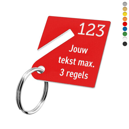 CombiCraft Kunststof sleutellabel sleuf 40x37,8mm met nummer en tekst - per stuk