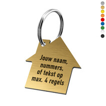 Kunststof sleutellabel huis met tekst
