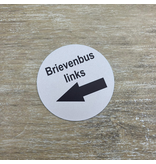 Aluminium deurbordje  PIJL naar links met jouw Tekst of jouw symbool Ø75mm met tape