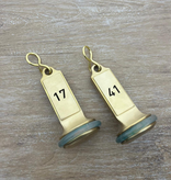 CASTEL massief Messing Hotelsleutelhanger incl. stootring en S-haak - in verschillende uitvoeringen leverbaar