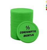CombiCraft Consumptiemunten plastic met tekst '1/2 consumptie muntje' Ø23mm - per 100 stuks