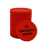 CombiCraft Consumptiemunten plastic met tekst '1/2 consumptie muntje' Ø23mm - per 100 stuks