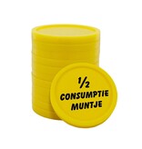 CombiCraft Consumptiemunten plastic met tekst '1/2 consumptie muntje' Ø23mm - per 100 stuks
