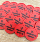 CombiCraft Consumptiemunten plastic met tekst '1/2 consumptie muntje' Ø23mm - per 100 stuks
