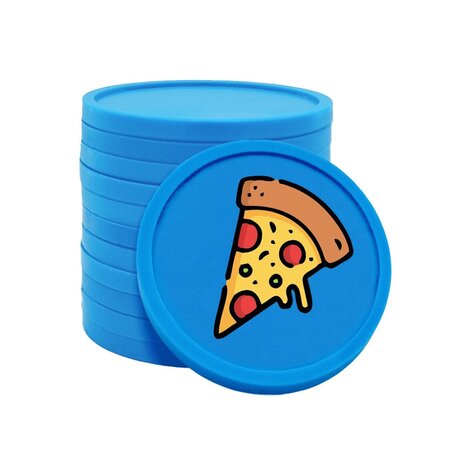 CombiCraft Gekleurde pizza consumptiemunten Ø29mm - per 100 stuks