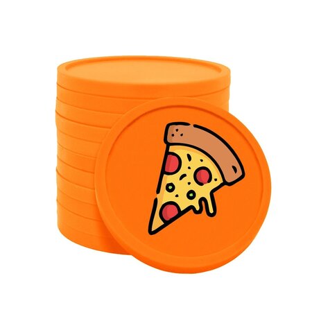 CombiCraft Gekleurde pizza consumptiemunten Ø29mm - per 100 stuks