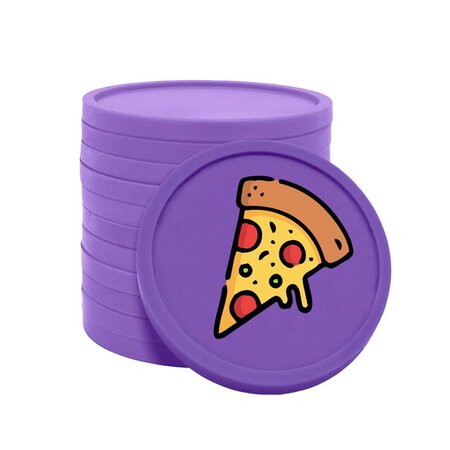 Gekleurde pizza consumptiemunten Ø29mm - per 100 stuks