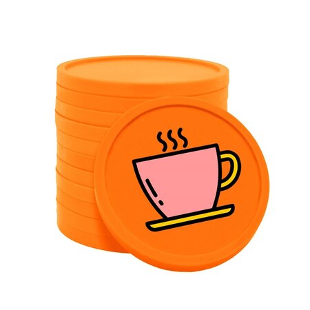 Gekleurde koffie consumptiemunten Ø29mm - per 100 stuks