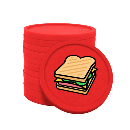 Gekleurde sandwich consumptiemunten Ø29mm - 100 stuks