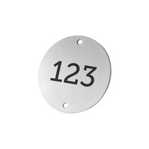 Aluminium nummer plaatje Ø50mm met gaten