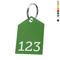 Kunststof sleutellabel met nummer