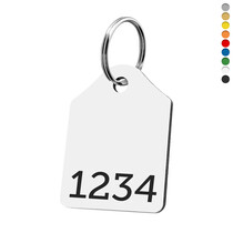 Kunststof sleutellabel met nummer