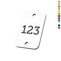 Kunststof nummerplaatje rechthoek met gaten